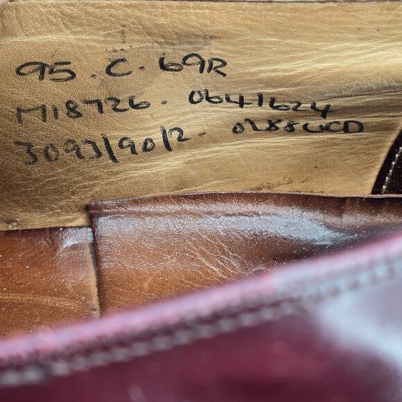 Church's Loafers Men's 10.5 US 9.5 UK C Burgundy Leather Buckle Cap Toe Shoes - Picture 10 of 11